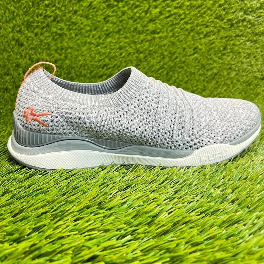 Kuru Stride Womens Size 8 Gray White Athletic Walking Slip On Shoes Sneakers